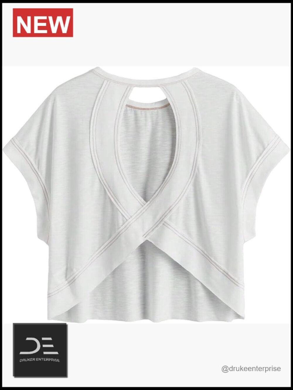 Women's Open Back Cut Out T-Shirt Athletic Casual Oversized Short Sleeve Gym Top